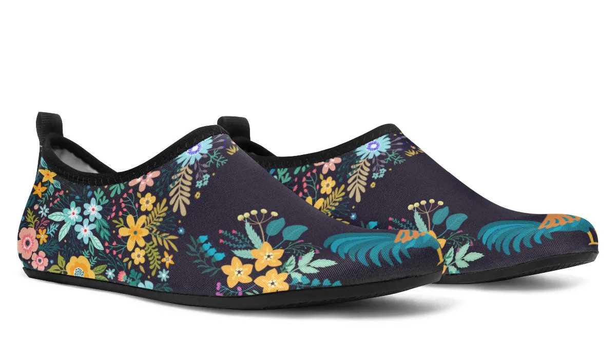 Floral Rooster Aqua Barefoot Shoes