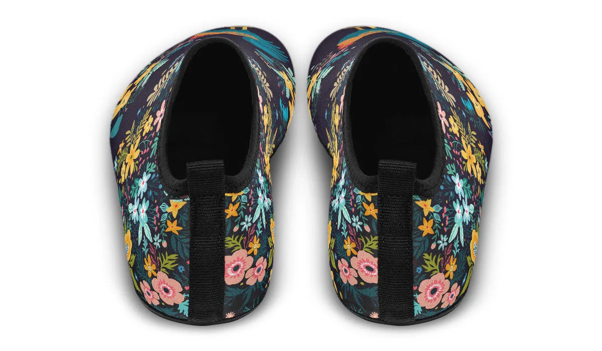 Floral Rooster Aqua Barefoot Shoes