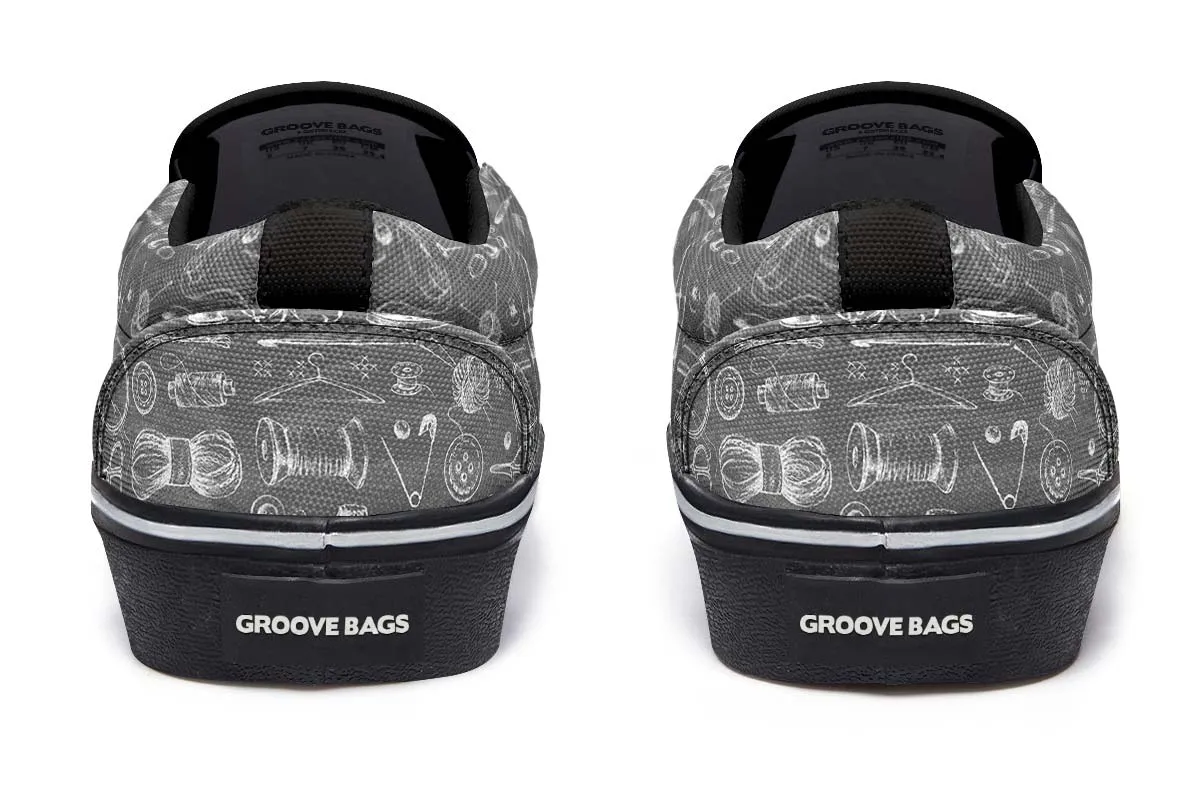 Floral Sewing Slip-On Shoes
