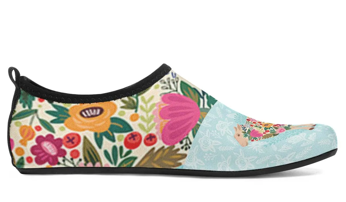 Floral Sheep Aqua Barefoot Shoes