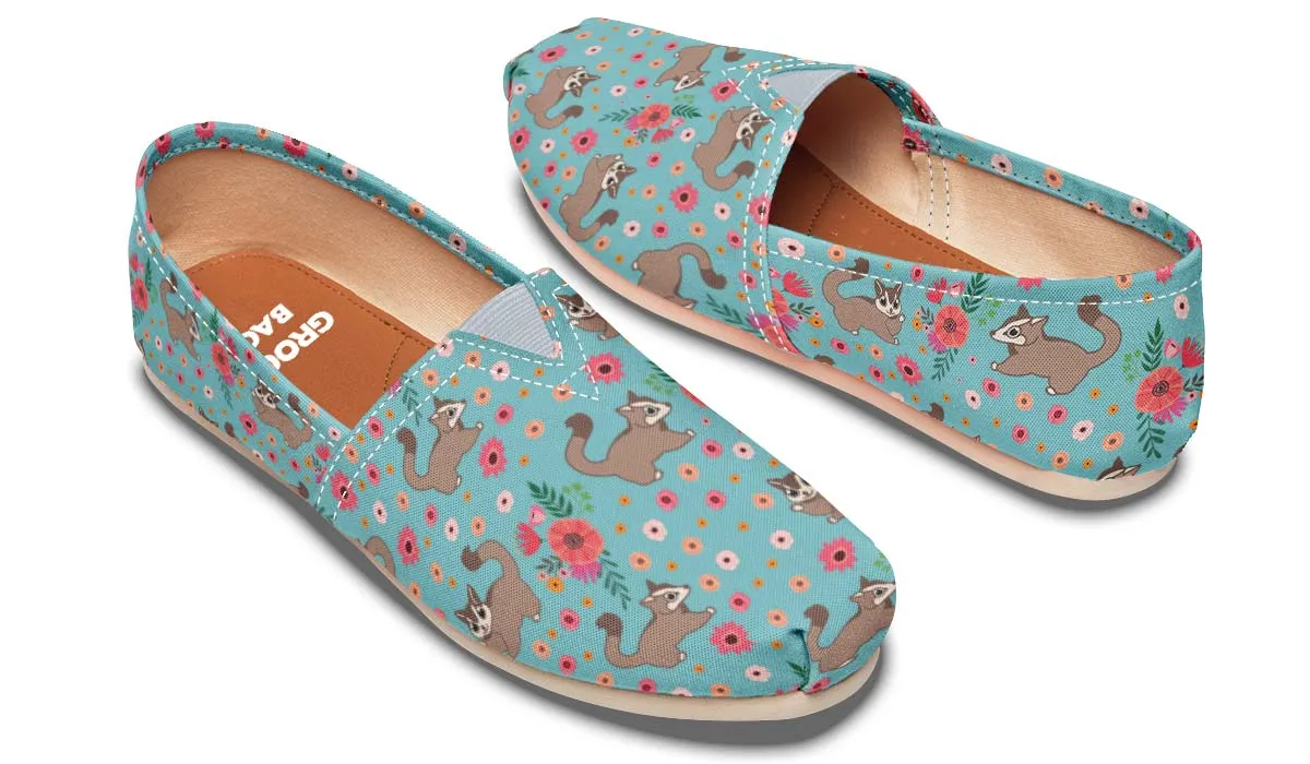 Floral Sugar Glider Pattern Casual Shoes