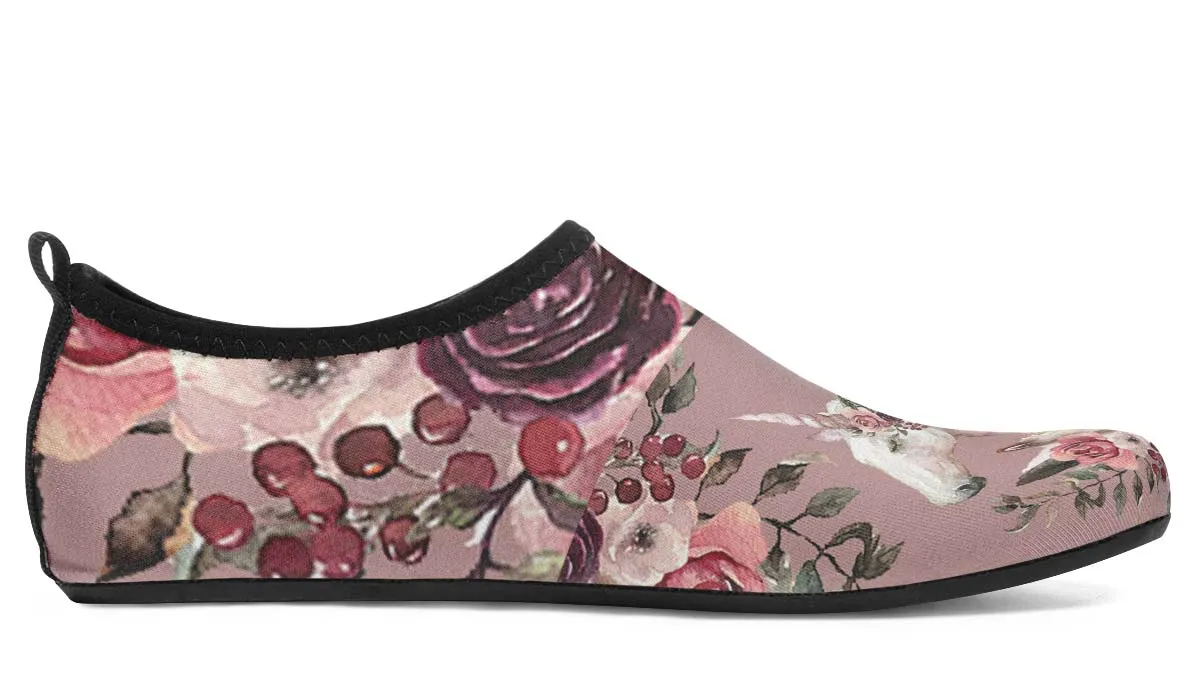 Floral Unicorn Aqua Barefoot Shoes