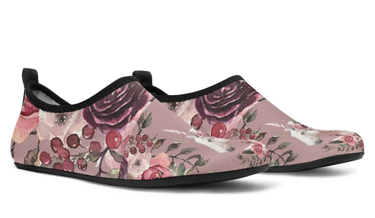 Floral Unicorn Aqua Barefoot Shoes