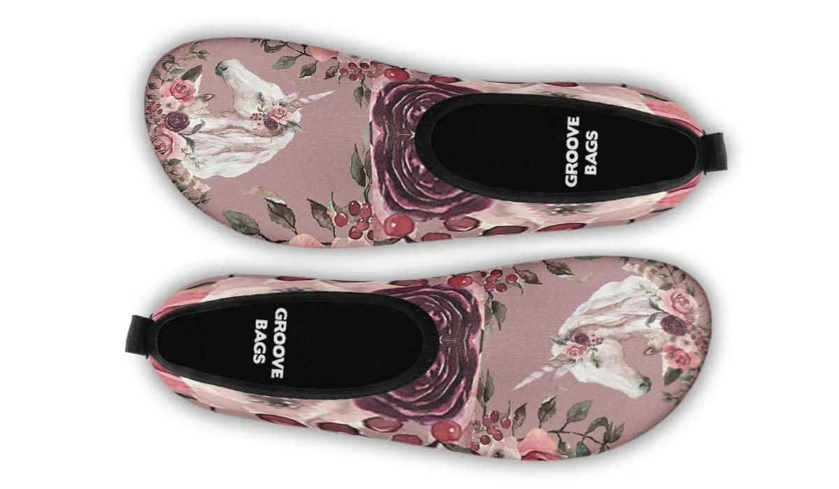 Floral Unicorn Aqua Barefoot Shoes
