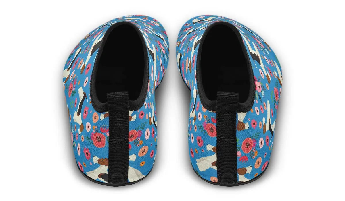 Fox Terrier Flower Aqua Barefoot Shoes
