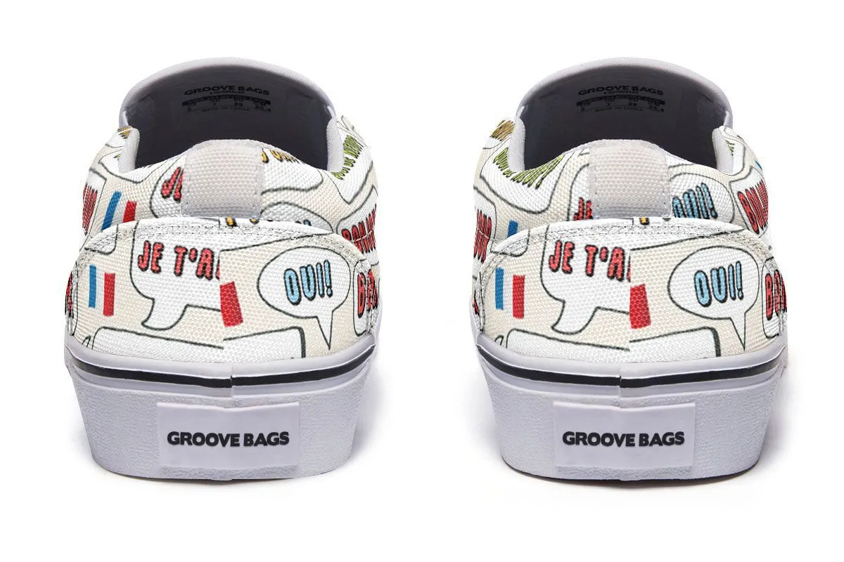 French Phrases Slip-On Shoes