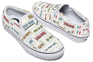 French Phrases Slip-On Shoes