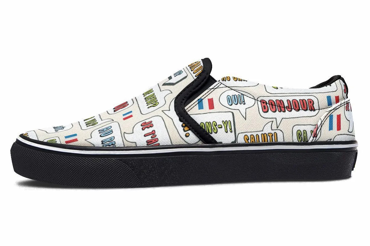 French Phrases Slip-On Shoes