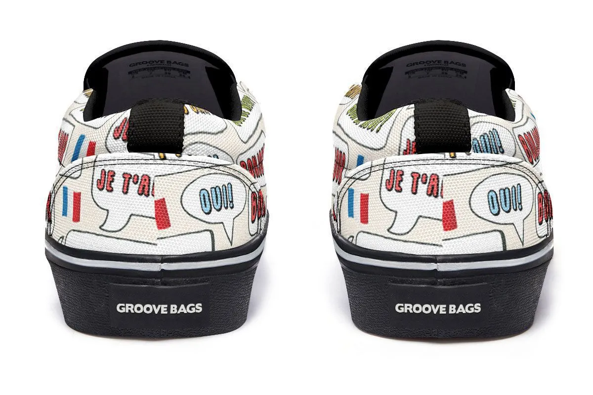 French Phrases Slip-On Shoes
