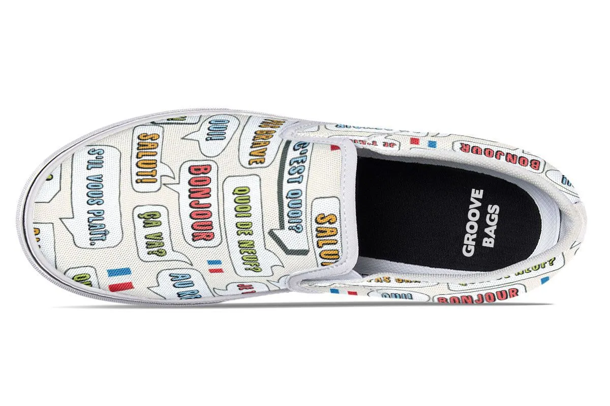 French Phrases Slip-On Shoes