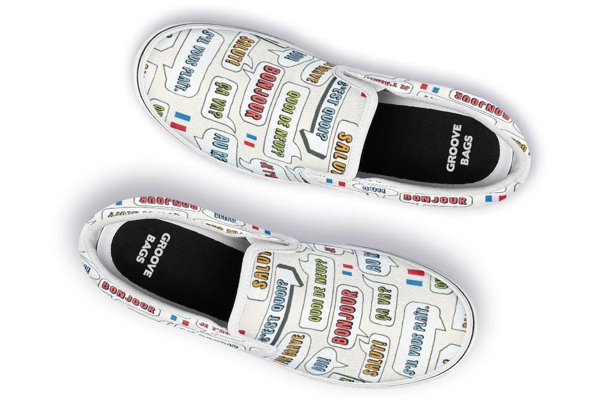 French Phrases Slip-On Shoes