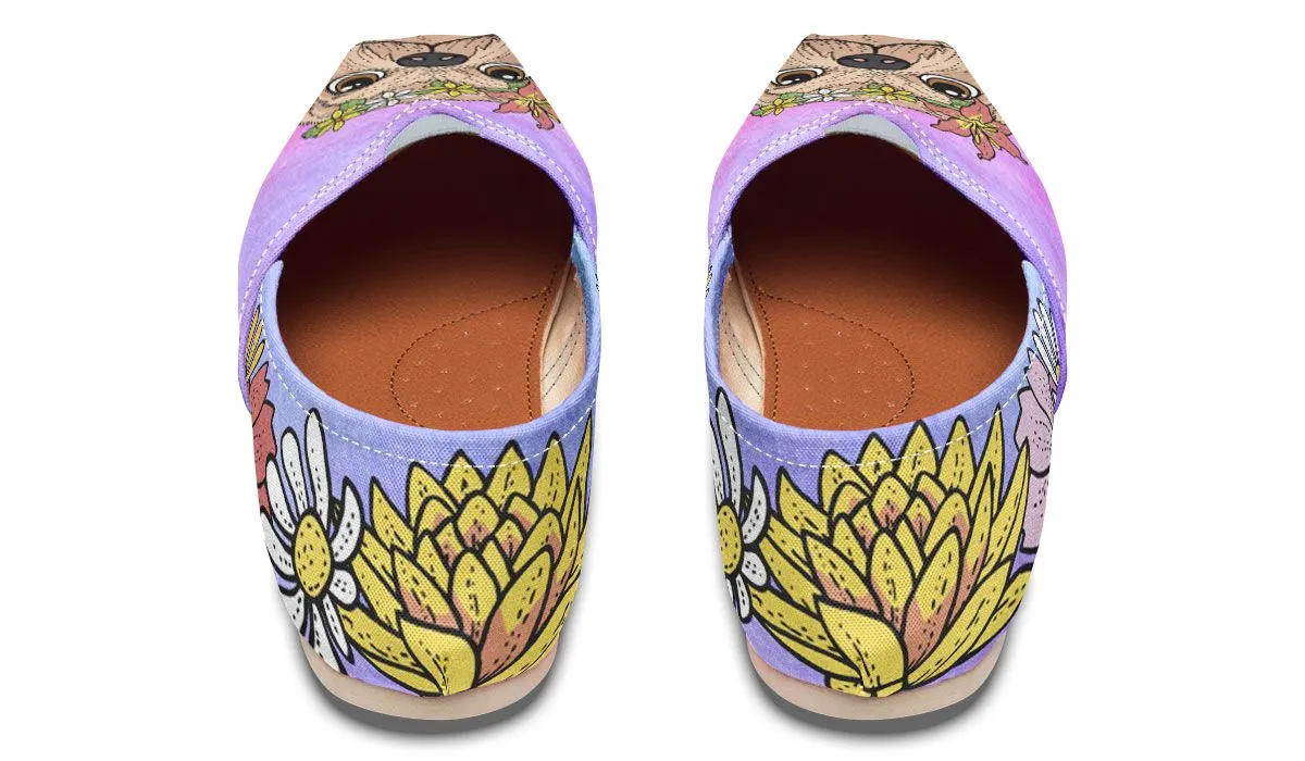 Fun Floral Golden Doodle Casual Shoes