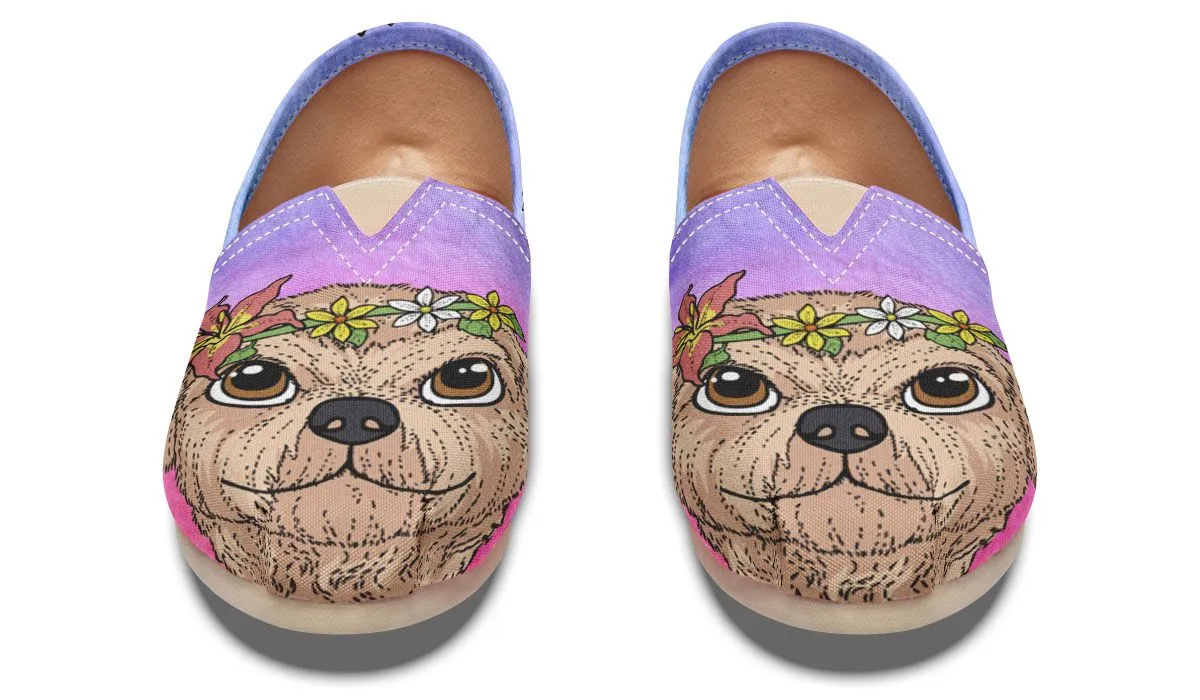 Fun Floral Golden Doodle Casual Shoes