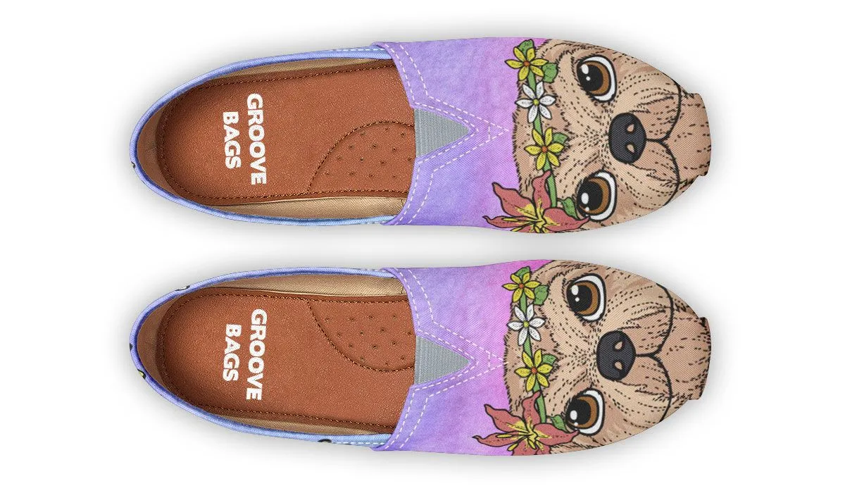 Fun Floral Golden Doodle Casual Shoes