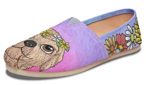 Fun Floral Golden Doodle Casual Shoes