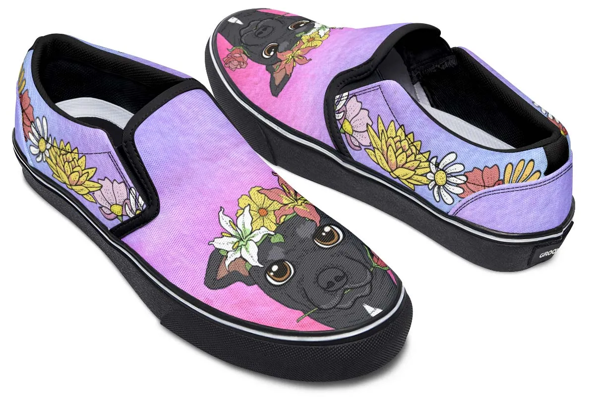 Fun Floral Greyhound Slip-On Shoes