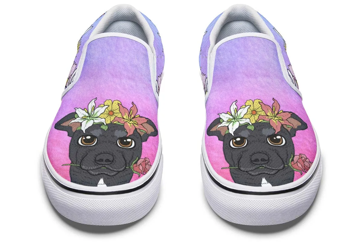 Fun Floral Greyhound Slip-On Shoes