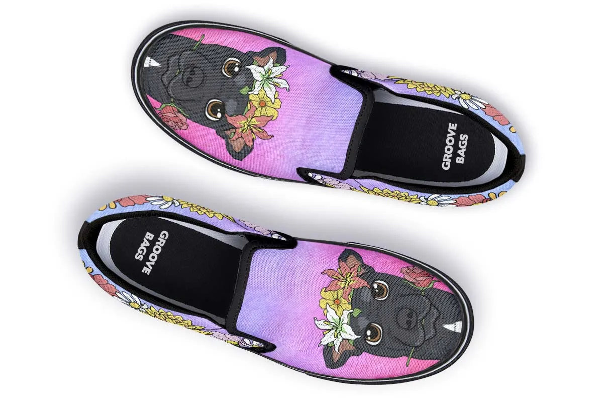 Fun Floral Greyhound Slip-On Shoes