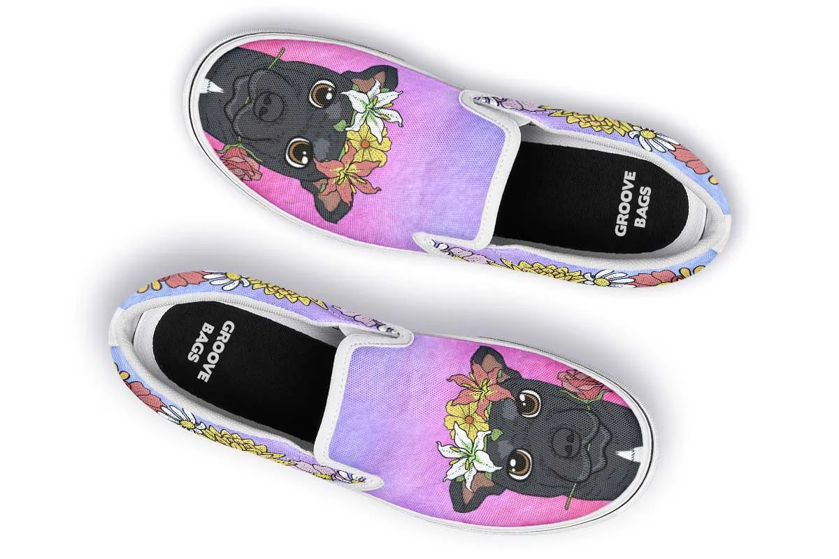 Fun Floral Greyhound Slip-On Shoes