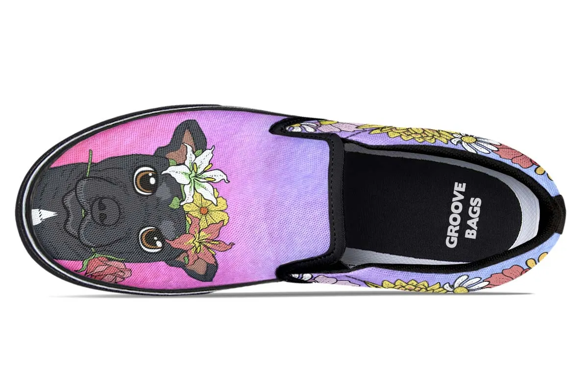 Fun Floral Greyhound Slip-On Shoes
