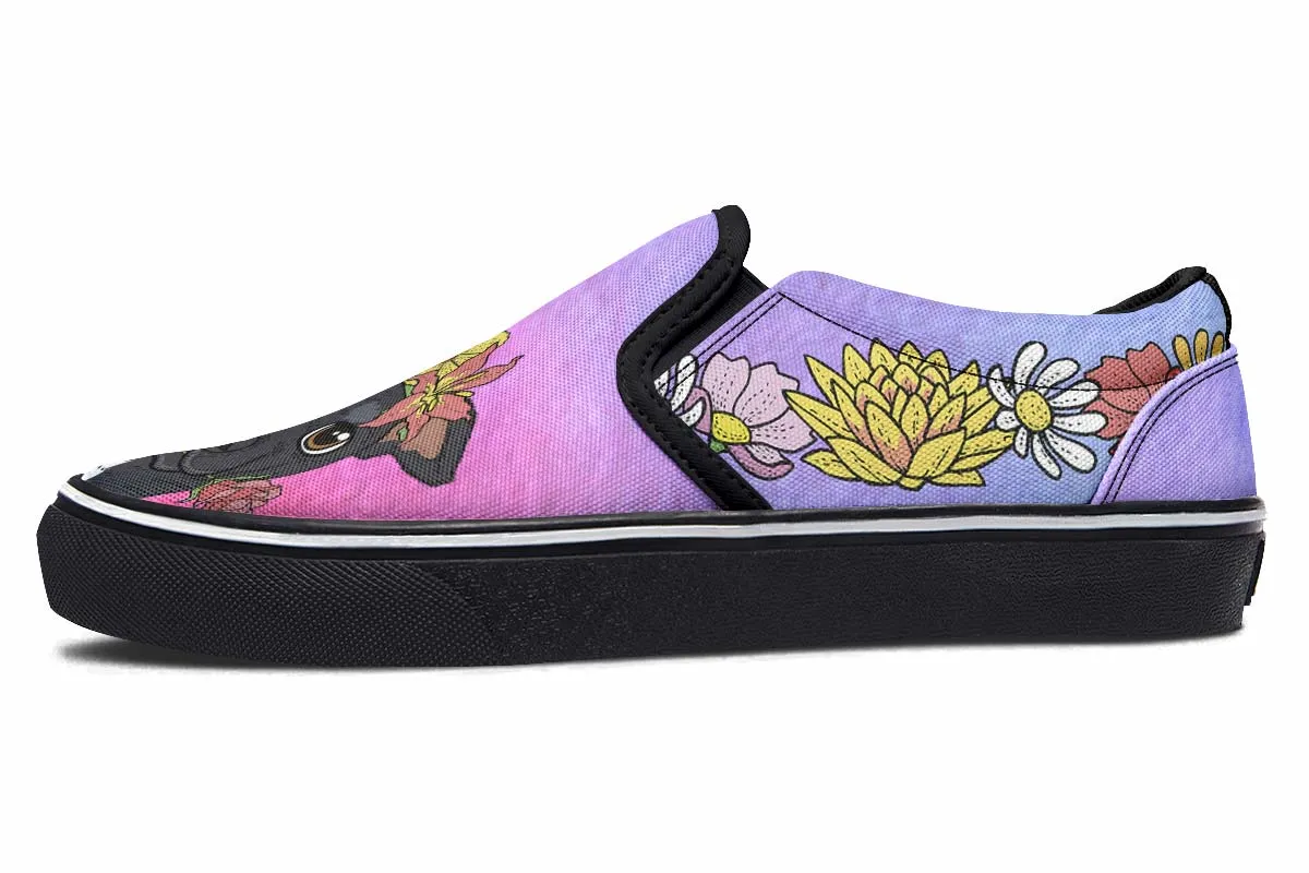 Fun Floral Greyhound Slip-On Shoes