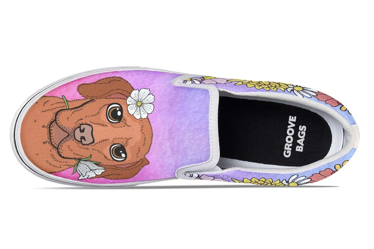Fun Floral Vizsla Slip-On Shoes