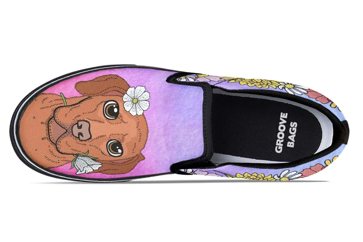 Fun Floral Vizsla Slip-On Shoes
