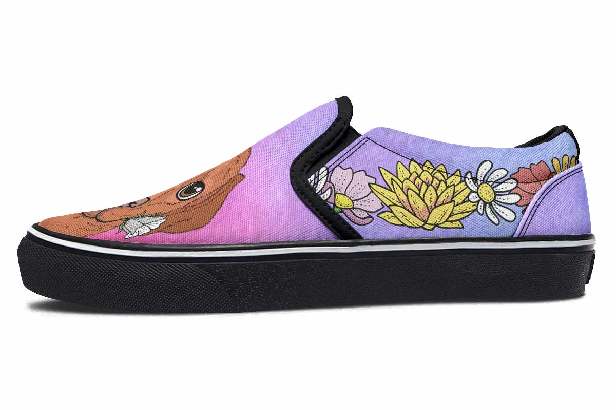 Fun Floral Vizsla Slip-On Shoes