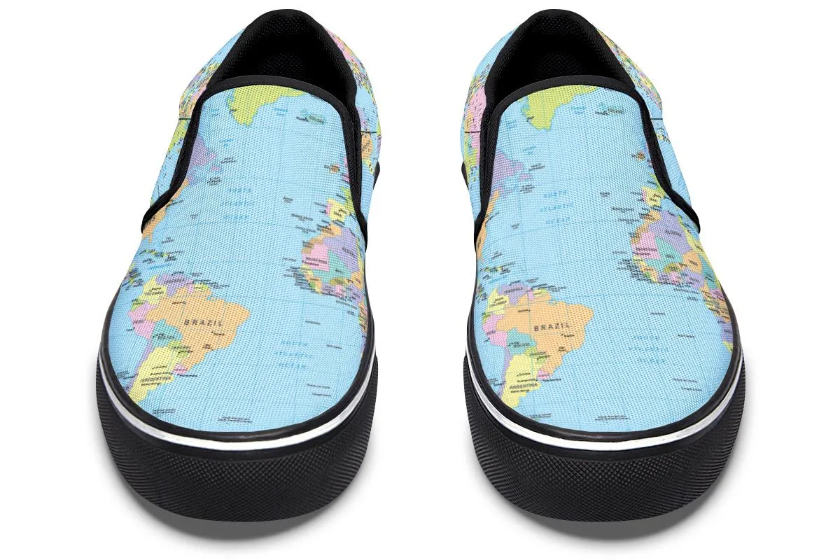 Geography Globe Slip-On Shoes