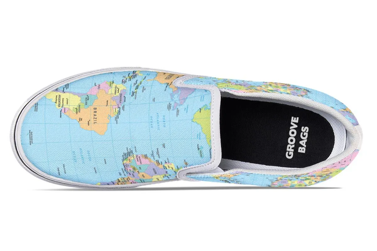 Geography Globe Slip-On Shoes