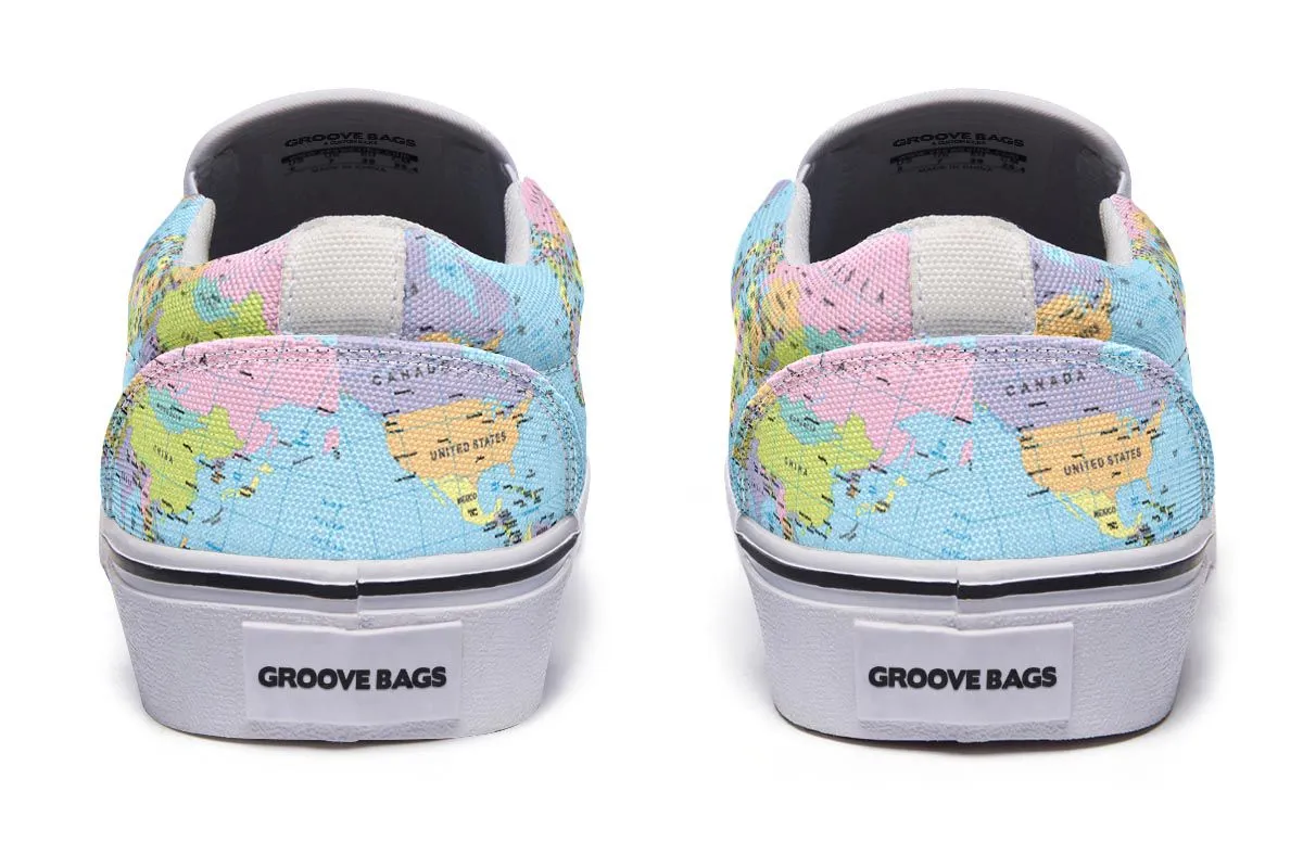 Geography Globe Slip-On Shoes