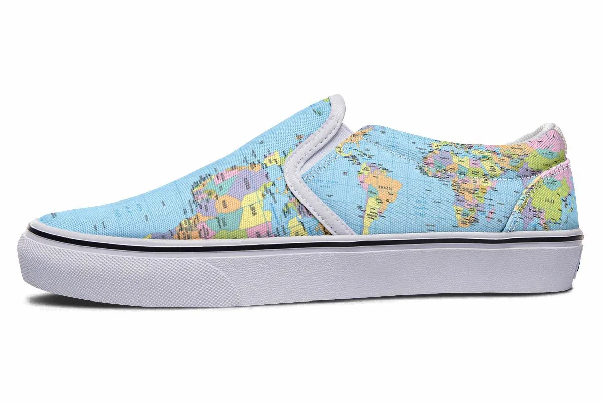 Geography Globe Slip-On Shoes