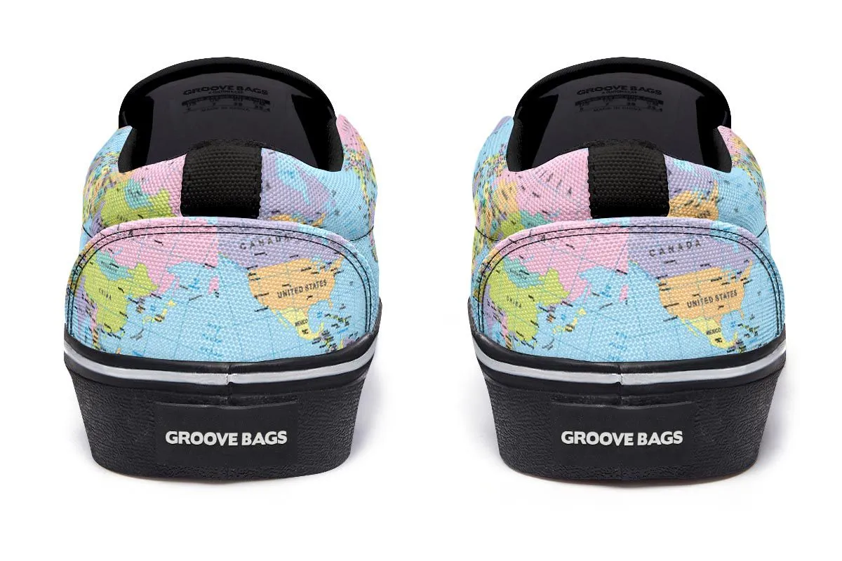 Geography Globe Slip-On Shoes