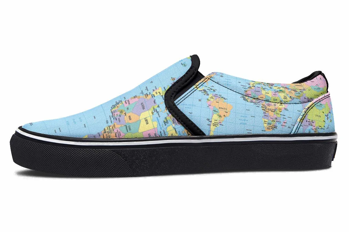 Geography Globe Slip-On Shoes