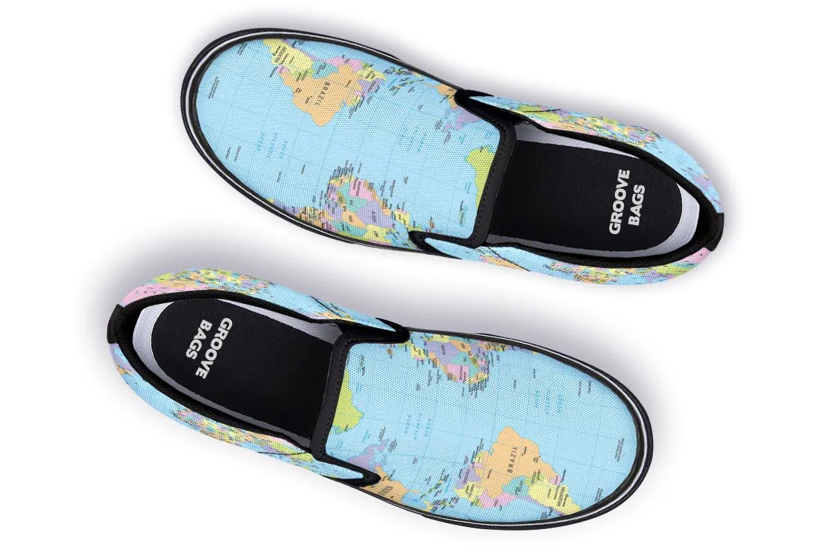 Geography Globe Slip-On Shoes