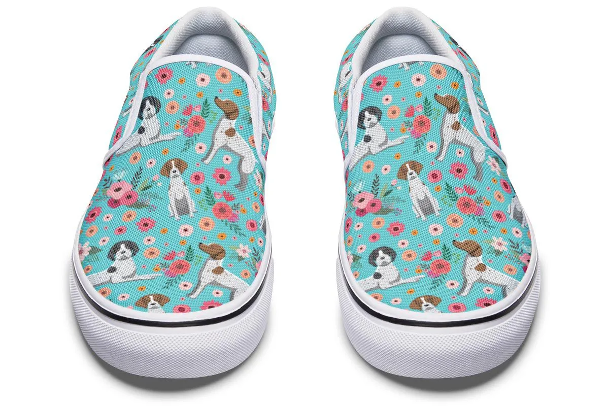 German Shorthaired Pointer Flower Slip-On Shoes