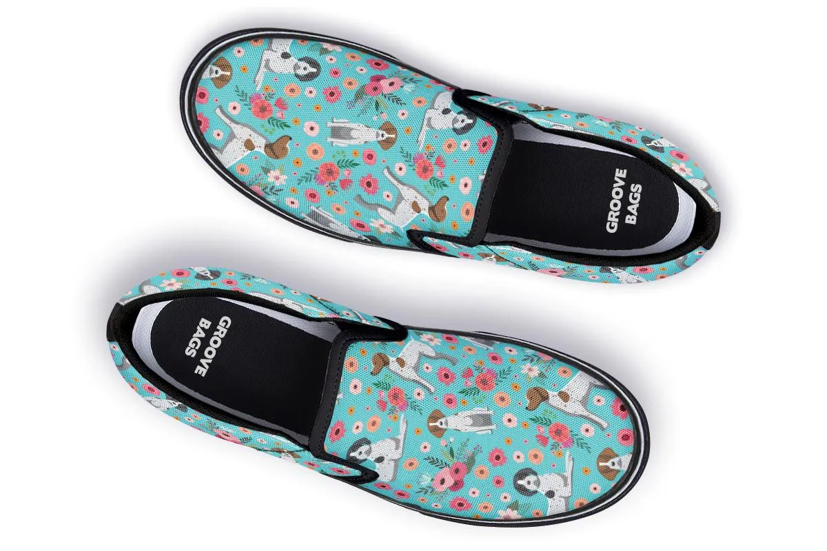 German Shorthaired Pointer Flower Slip-On Shoes