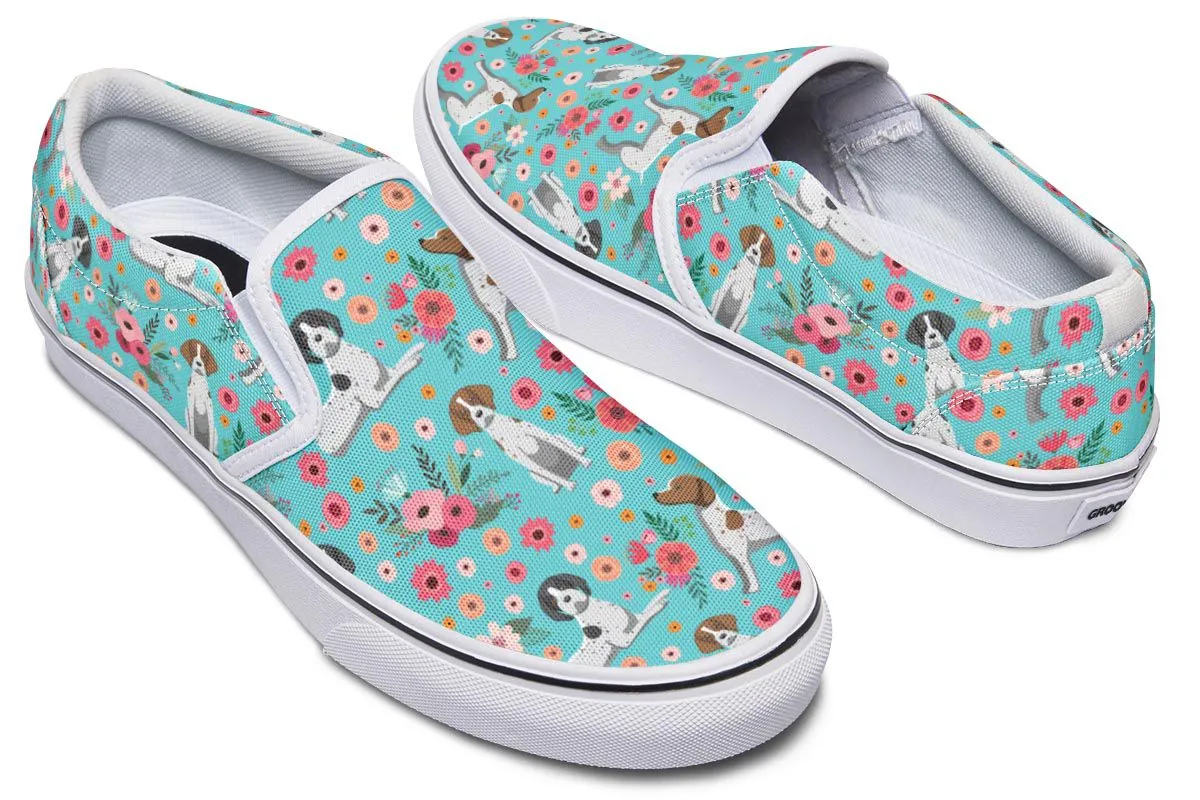 German Shorthaired Pointer Flower Slip-On Shoes