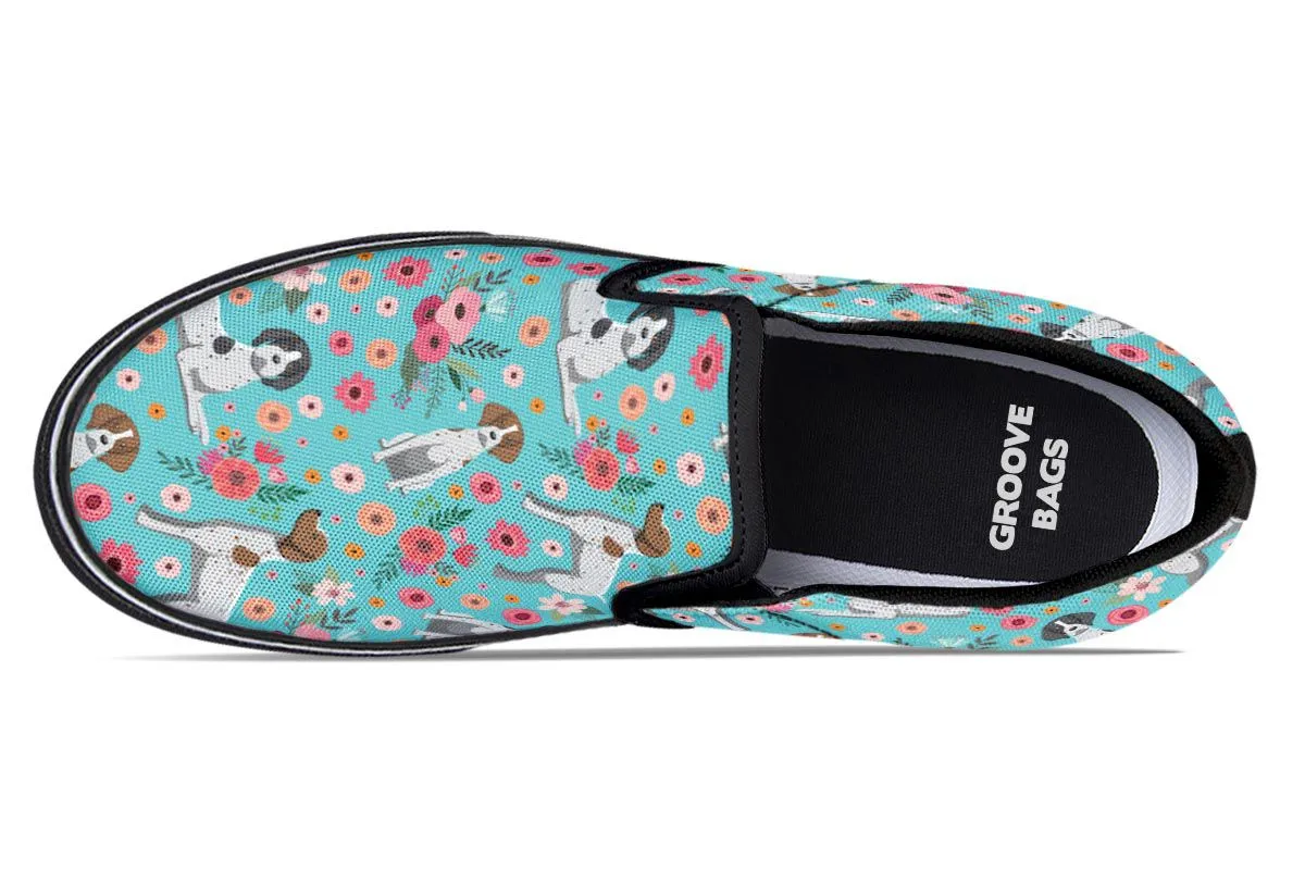 German Shorthaired Pointer Flower Slip-On Shoes