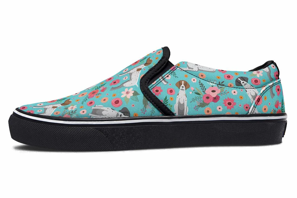 German Shorthaired Pointer Flower Slip-On Shoes