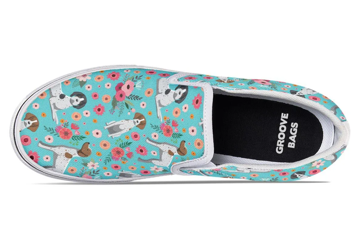 German Shorthaired Pointer Flower Slip-On Shoes