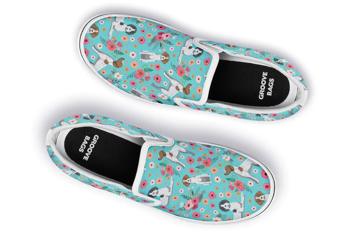 German Shorthaired Pointer Flower Slip-On Shoes