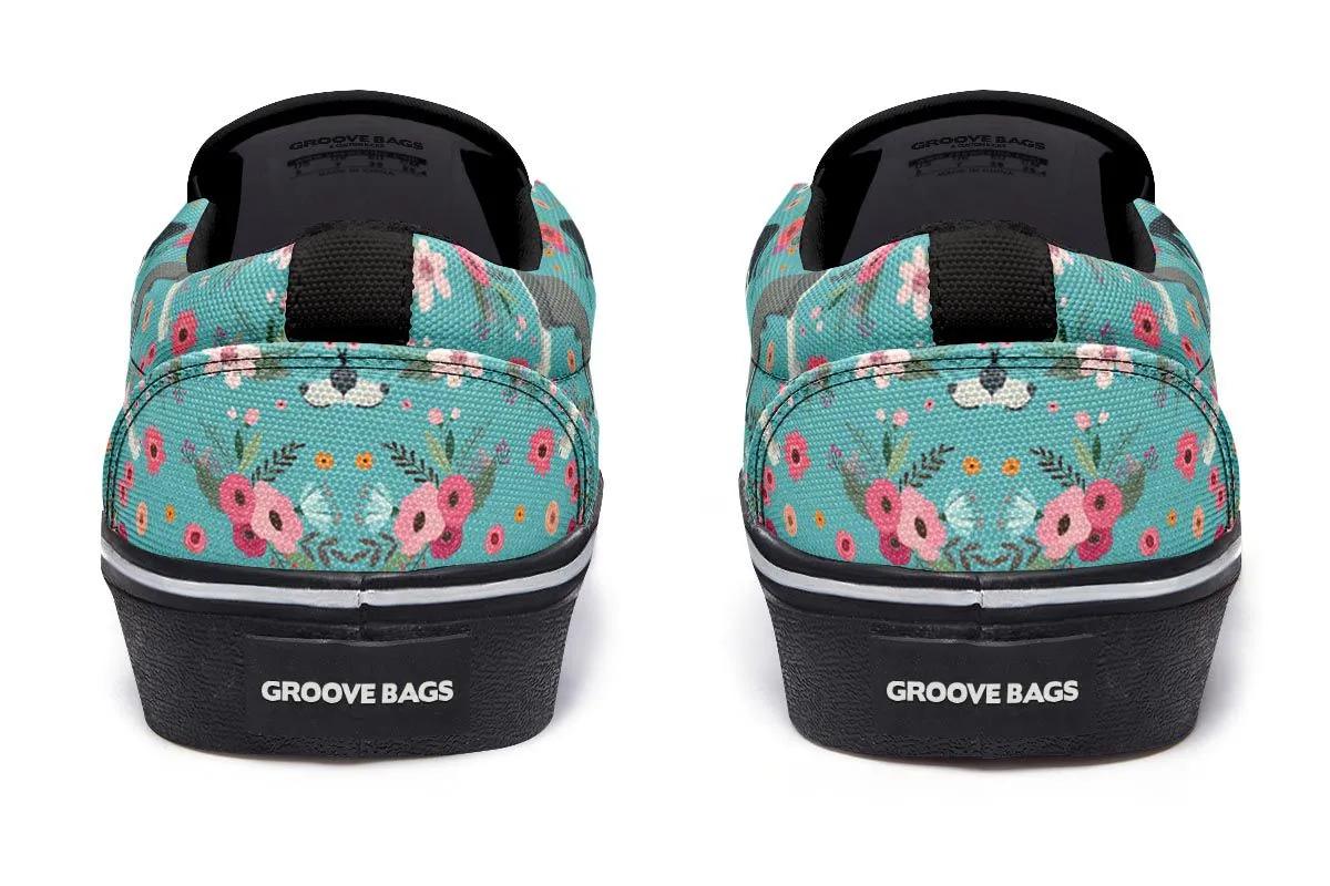 Great Dane Flower Slip-On Shoes