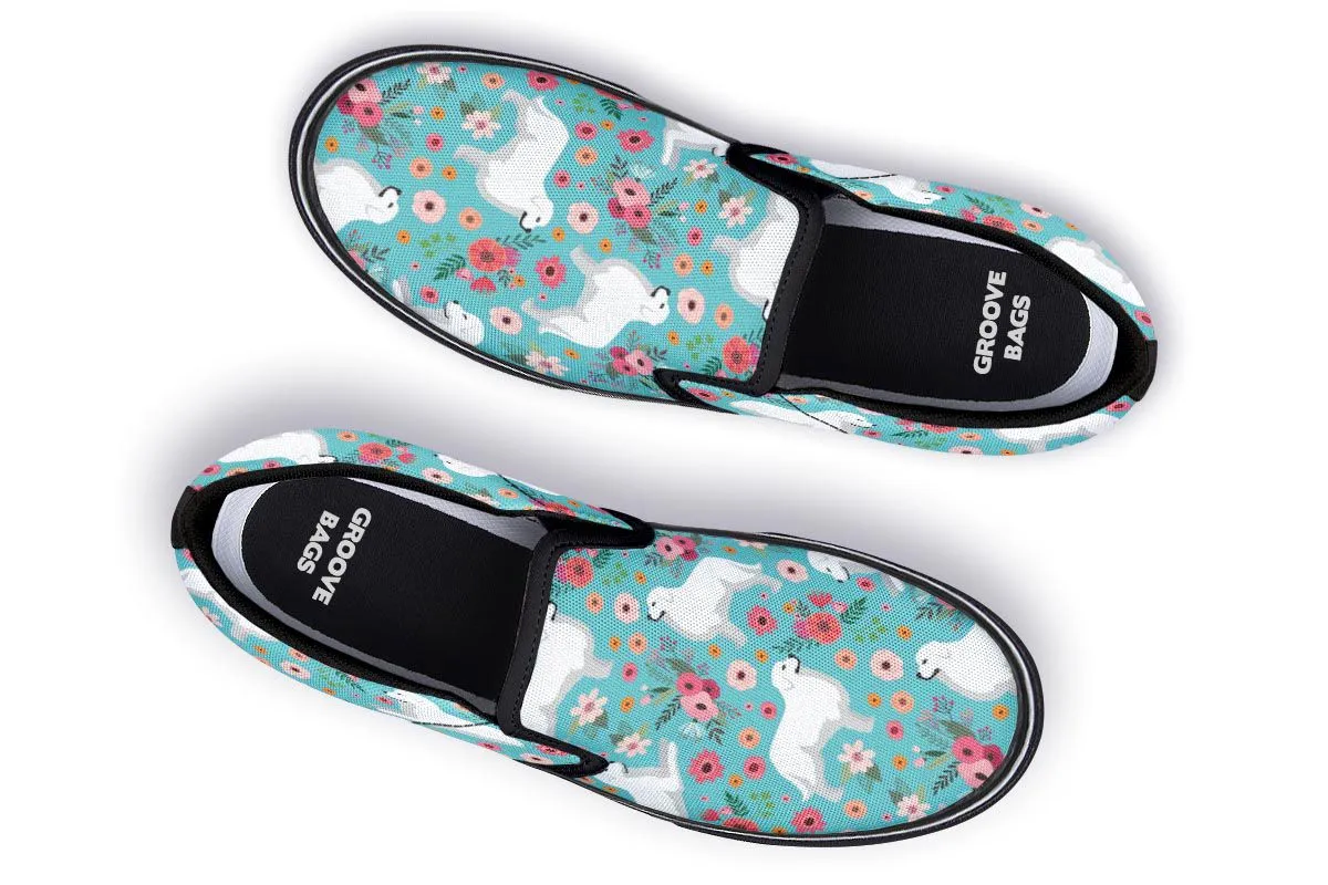 Great Pyrenees Flower Slip-On Shoes