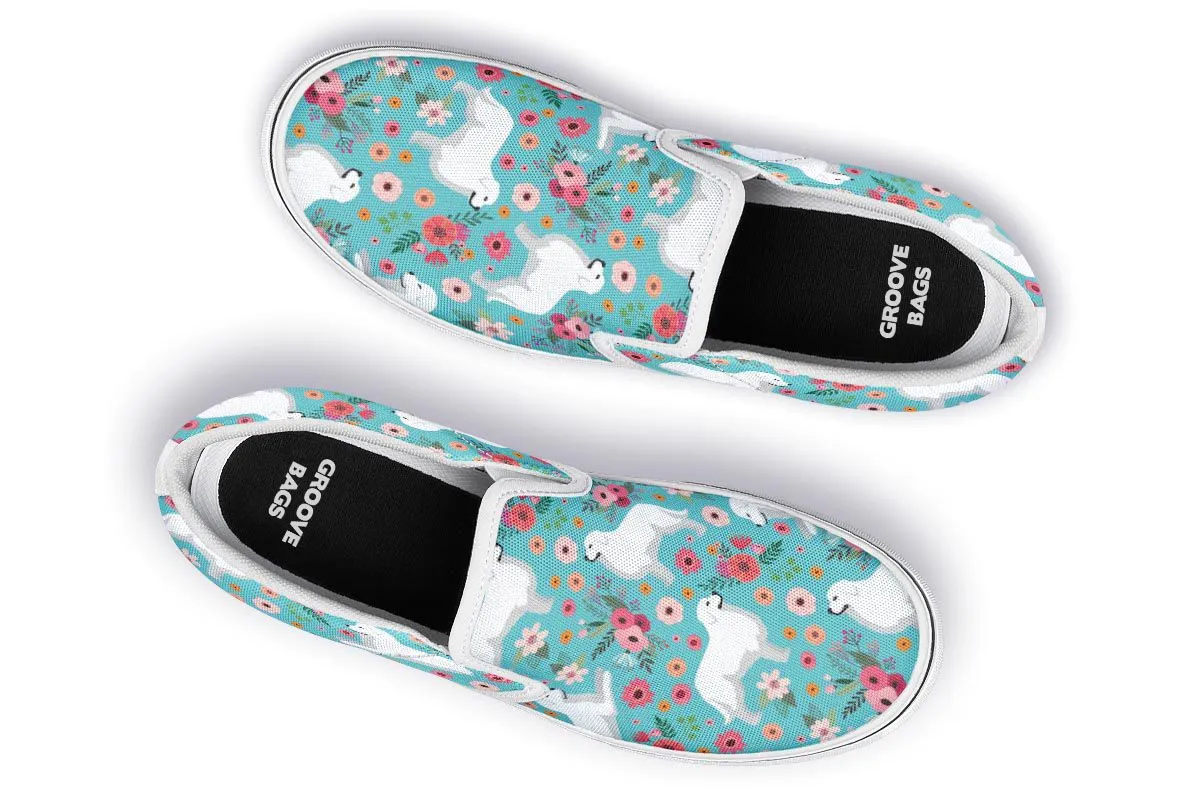 Great Pyrenees Flower Slip-On Shoes