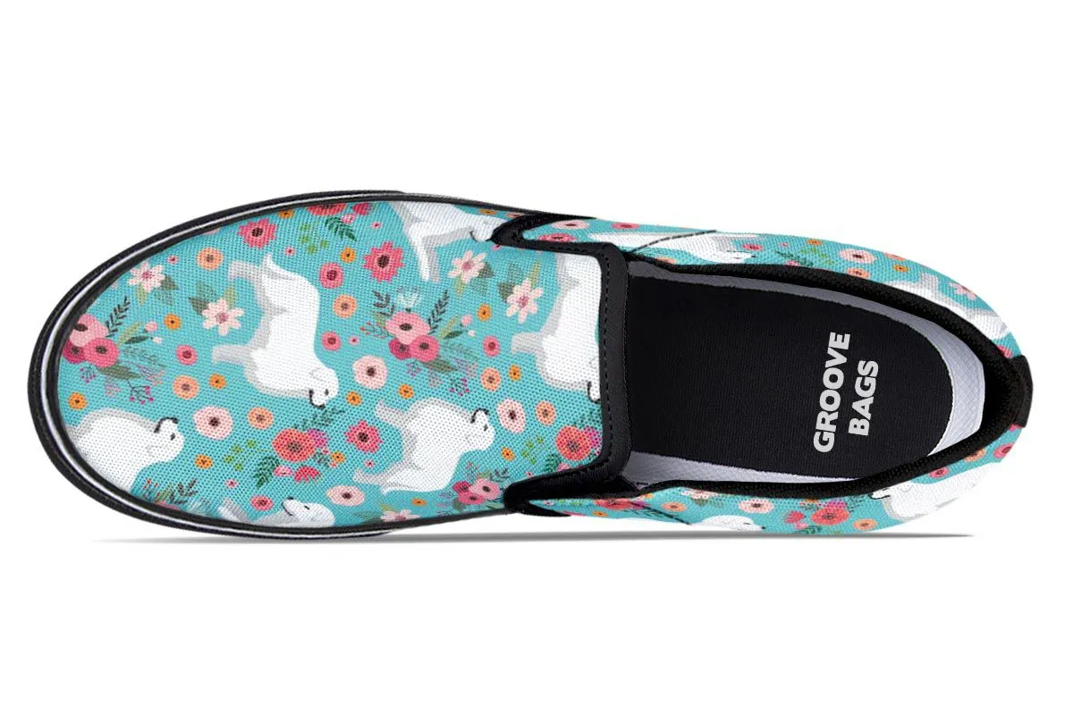 Great Pyrenees Flower Slip-On Shoes