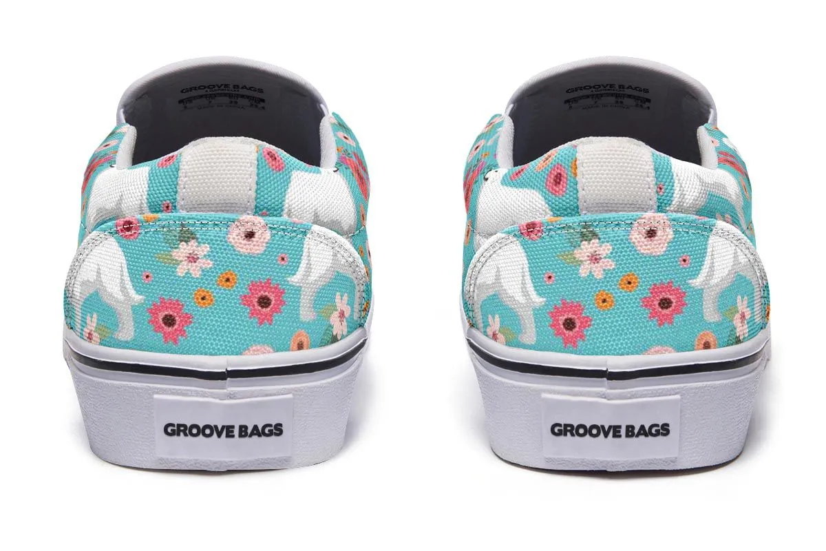 Great Pyrenees Flower Slip-On Shoes
