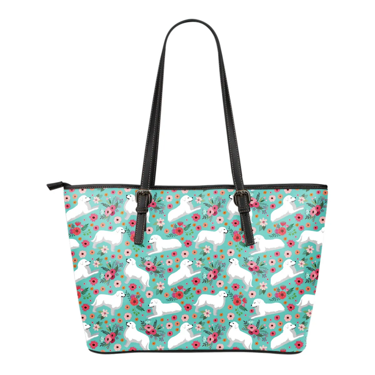 Great Pyrenees Flower Tote Bag