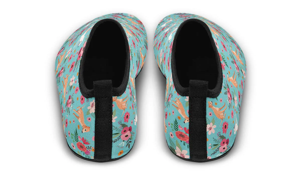 Greyhound Flower Aqua Barefoot Shoes