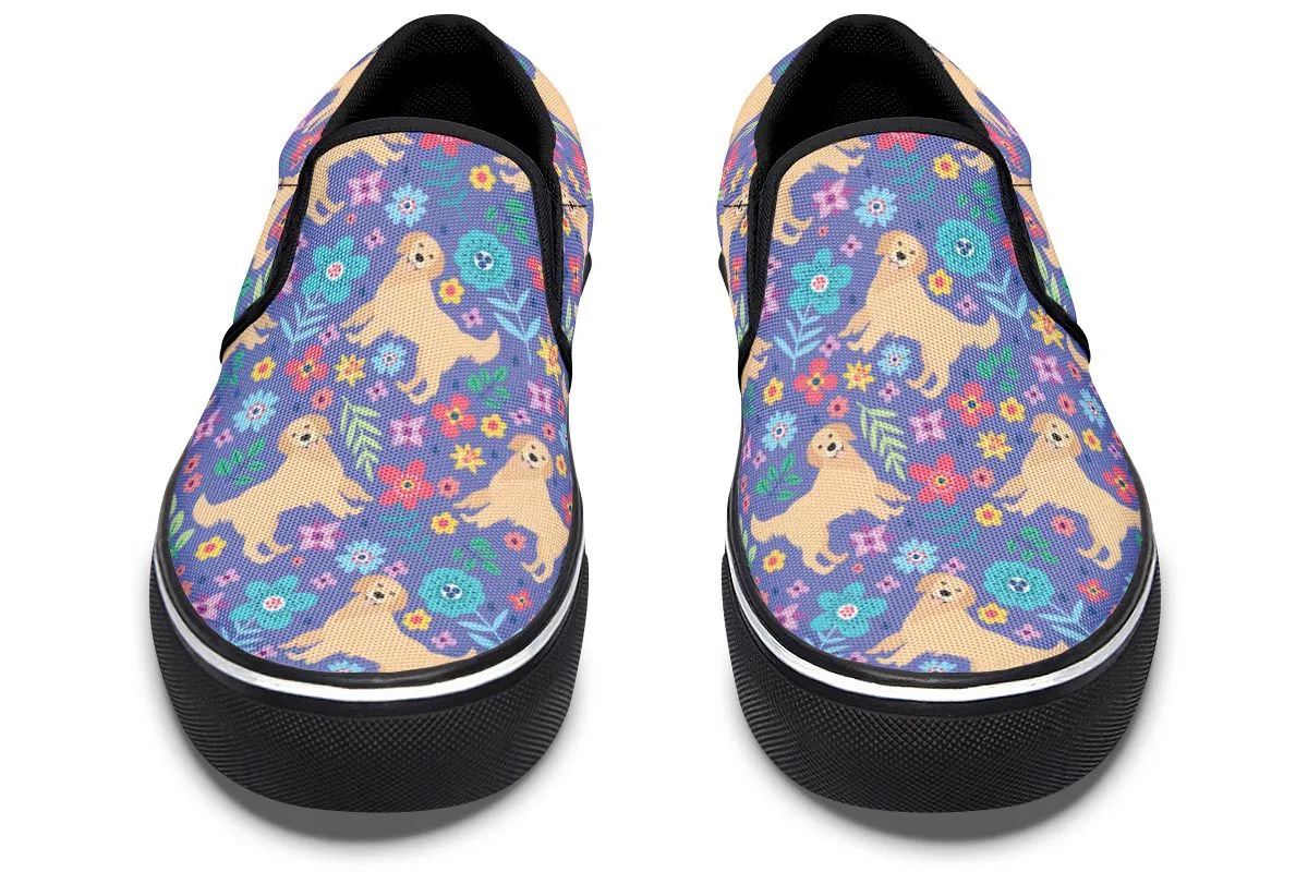 Groovy Golden Retriever Slip-On Shoes